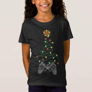Video Game Controller Christmas Tree Lights Funny  T-Shirt
