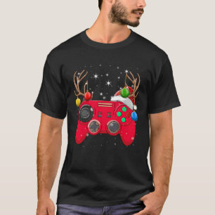 Video Game Controller Christmas Tree Lights Gamer  T-Shirt