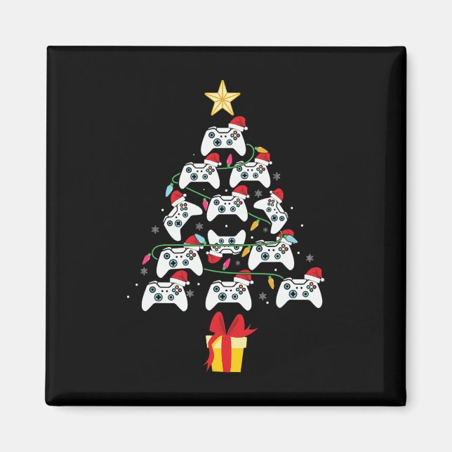Video Game Controller Christmas Tree Xmas Boy Men  Magnet (Front)