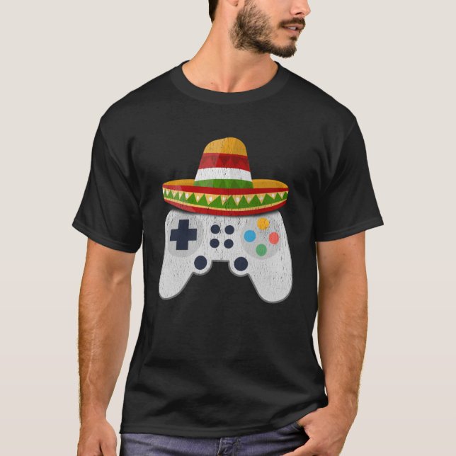 Video Game Controller Cinco de Mayo Fiesta Gamer B T-Shirt (Front)