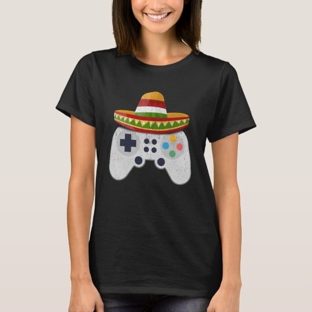 Video Game Controller Cinco de Mayo Fiesta Gamer B T-Shirt (Front)