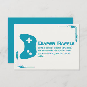 Video Game Controller Diaper Raffle Baby Shower Enclosure Card