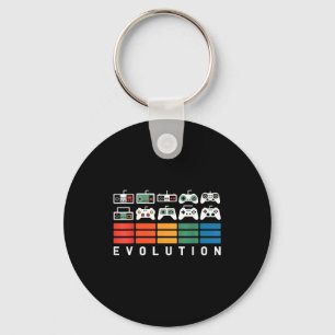 Video Game Controller Evolution 80s 90s Retro Gami Key Ring