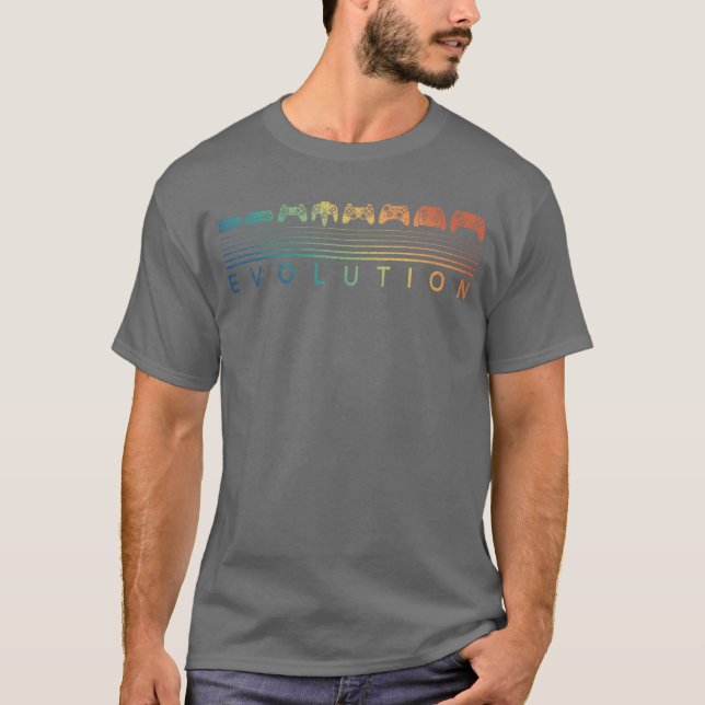 Video Game Controller Evolution Gamer 80s 90s Retr T-Shirt (Front)