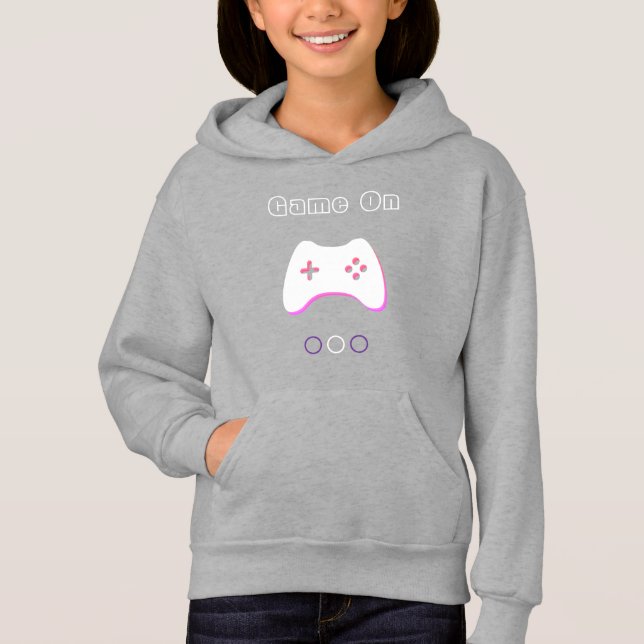 Video Game Controller, Game On, Pink & Grey Art (Front)