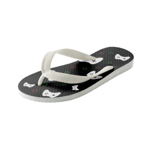Video Game Controller, Game Time, Red & Green Art Kid's Flip Flops