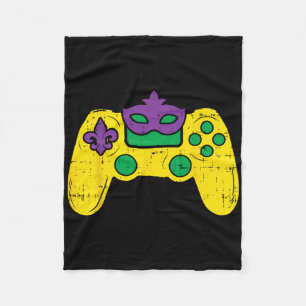 Video Game Controller Gamer E-sports Mardi Gras Bo Fleece Blanket