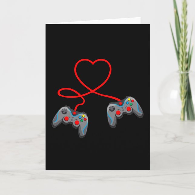 Video Game Controller Heart Video Gamer Card (Front)