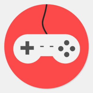 Video Game Controller Icon Classic Round Sticker