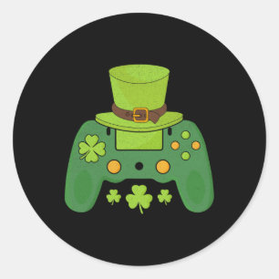 Video Game Controller Irish Gamer Boys Happy St Pa Classic Round Sticker