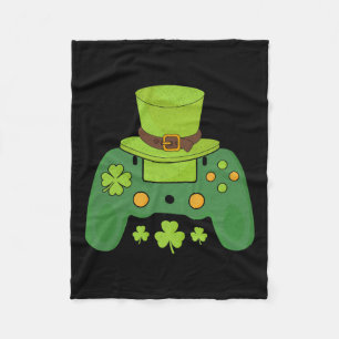 Video Game Controller Irish Gamer Boys Happy St Pa Fleece Blanket