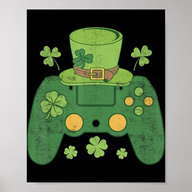 Video Game Controller Irish Gamer Boys Happy St Pa Poster (Front)