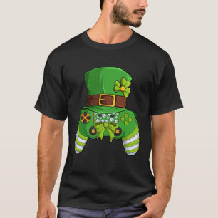 Video Game Controller Irish Gamer Boys Men St Patr T-Shirt