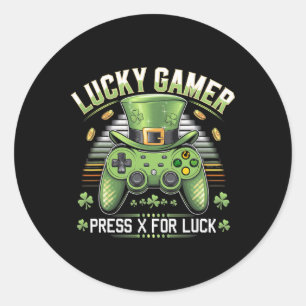 Video Game Controller Irish Gamer Boys St Patricks Classic Round Sticker