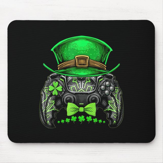 Video Game Controller Irish Gamer Boys St Patricks Mouse Mat (Front)