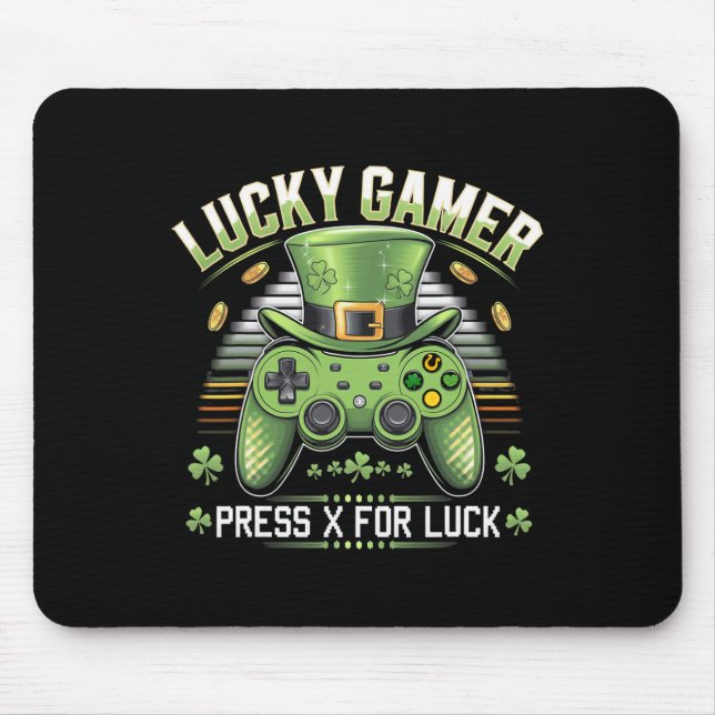 Video Game Controller Irish Gamer Boys St Patricks Mouse Mat (Front)