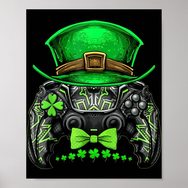 Video Game Controller Irish Gamer Boys St Patricks Poster (Front)