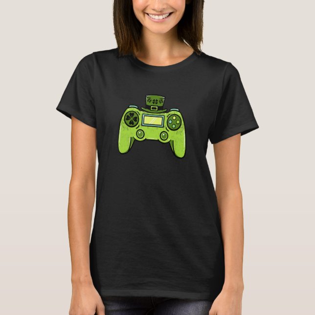 Video Game Controller Irish Gamer Boys St Patricks T-Shirt (Front)