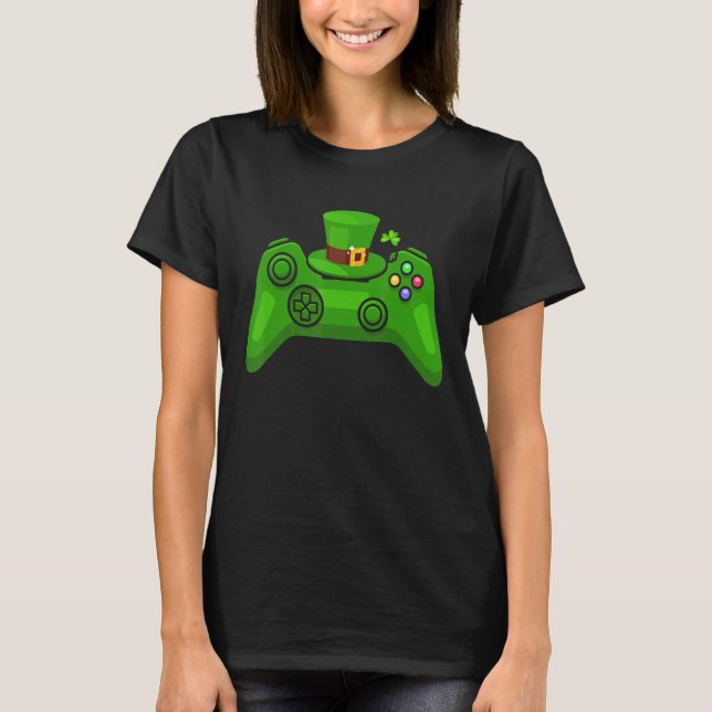 Video Game Controller Irish Gamer Boys St Patricks T-Shirt (Front)
