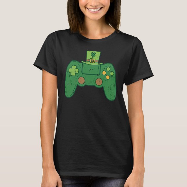 Video Game Controller Irish Gamer Boys St Patricks T-Shirt (Front)