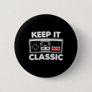 Video Game Controller Keep It Clic Humour 80s Retr 6 Cm Round Badge