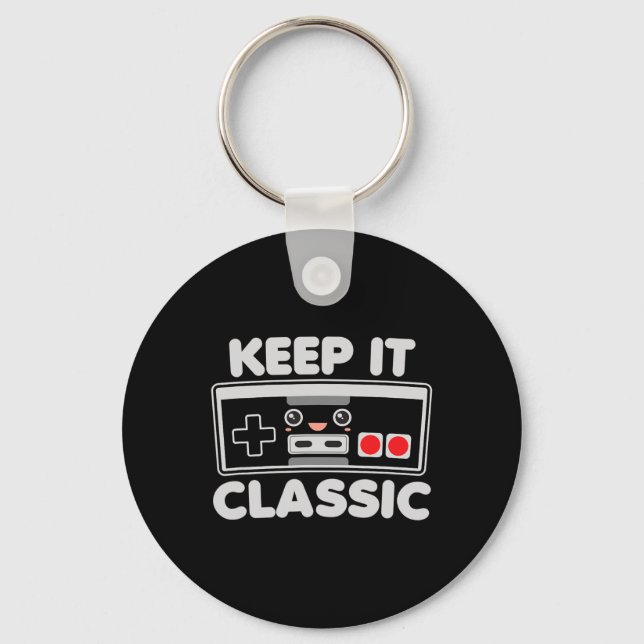 Video Game Controller Keep It Clic Humour 80s Retr Key Ring (Front)