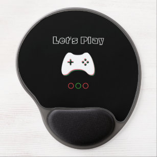 Video Game Controller, Let's Play, Red & Green Art Gel Mouse Mat