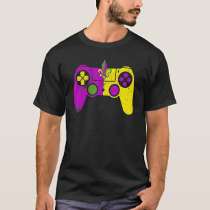 Video Game Controller Mardi Gras Carnival Mask Fle T-Shirt