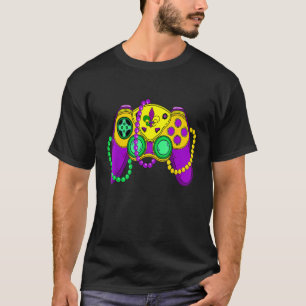 Video Game Controller Mardi Gras Carnival Mask Fle T-Shirt