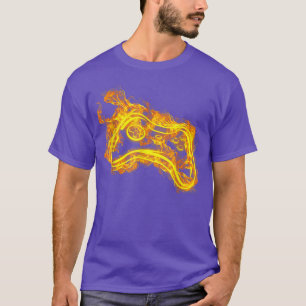 Video Game Controller On Fire Video Gamer T-Shirt