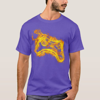 Video Game Controller On Fire Video Gamer  T-Shirt