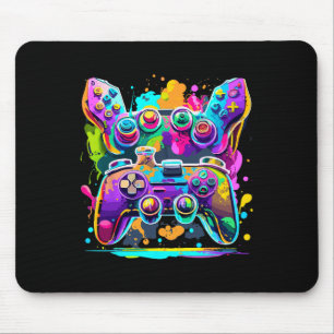 Video Game Controller Paint Drip Colourful Gamers  Mouse Mat