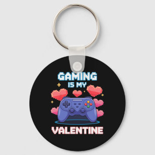 Video Game Controller Pixel Hearts For Valentine's Key Ring