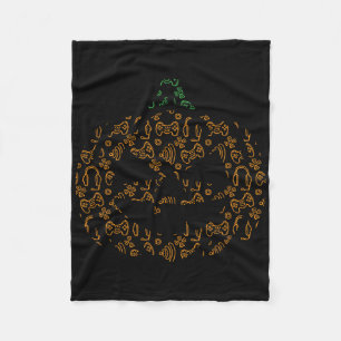 Video-game Controller Pumpkin Halloween Costume Ga Fleece Blanket
