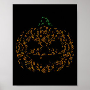 Video-game Controller Pumpkin Halloween Costume Ga Poster
