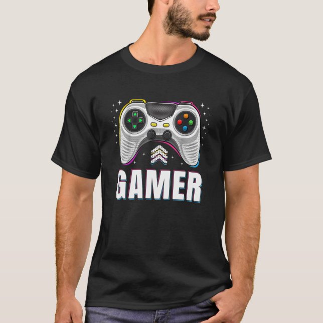 Video Game Controller Retro Gamer  For Boys Teen T-Shirt (Front)