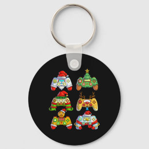 Video Game Controller Santa Hat Christmas Gamer 2 Key Ring