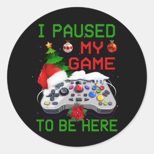 Video Game Controller Santa Hat Christmas Gaming X Classic Round Sticker