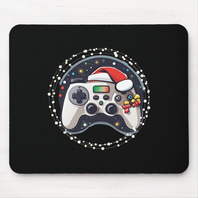 Video Game Controller Santa Hat Christmas Gaming X Mouse Mat (Front)
