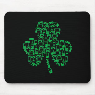 Video Game Controller Shamrock Irish Gamer St Patr Mouse Mat