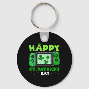 Video Game Controller Shamrock St Patricks Day Gam Key Ring