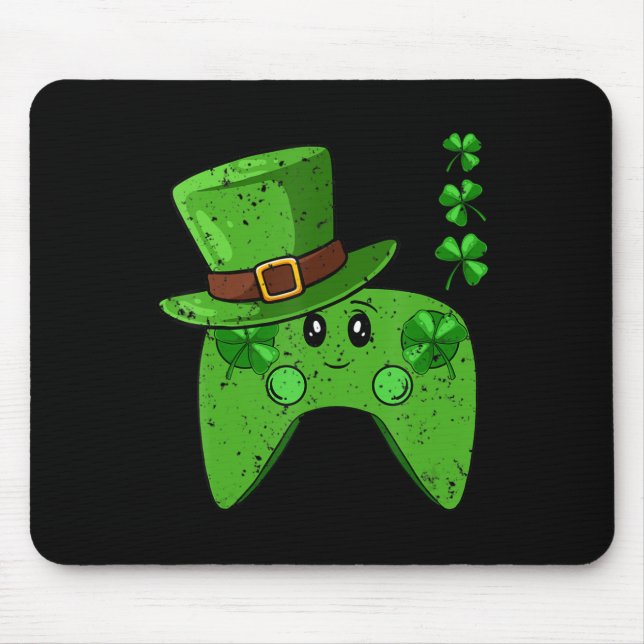 Video-Game Controller Shamrock St Patricks Day Gam Mouse Mat (Front)