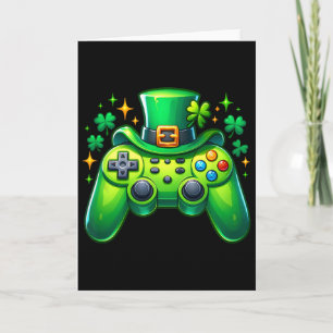 Video Game Controller St Patricks Day Gamer Irish  Card