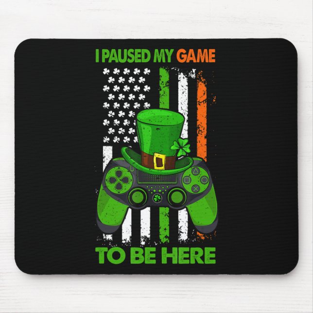 Video Game Controller St Patricks Shamrock Irish F Mouse Mat (Front)