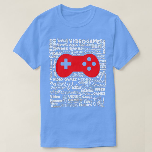 Video Game Controller Text Word Cloud  Cool Art -g T-Shirt (Design Front)