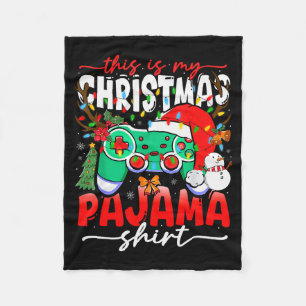 Video Game Controller This Is My Christmas Pajama  Fleece Blanket