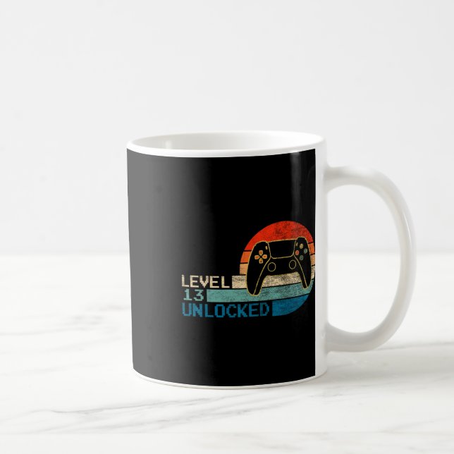 Video Game Controller Unlocked Level 13 Birthday B Coffee Mug (Right)