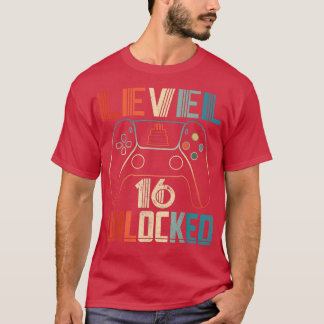 Video Game Controller Unlocked Level 16 Birthday B T-Shirt