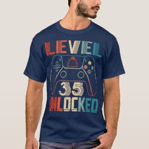 Video Game Controller Unlocked Level 35 Birthday B T-Shirt