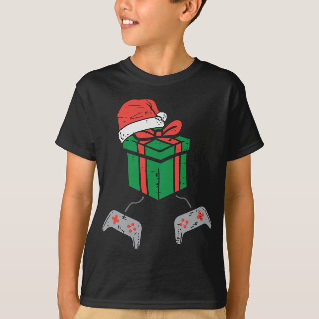 Video Game Controller Xmas PJs Christmas T-Shirt (Front)